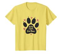 My Best Friend Has Four Paws - Pet Love Paw T-Shirt, Enfant, Citron, 8 Ans