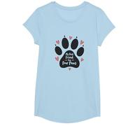 My Best Friend Has Four Paws - Pet Love Paw T-Shirt, Fille, Bleu Céleste, L