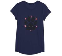My Best Friend Has Four Paws - Pet Love Paw T-Shirt, Fille, Bleu Marine, M