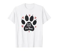 My Best Friend Has Four Paws - Pet Love Paw T-Shirt, Homme, Blanc, M