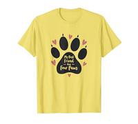 My Best Friend Has Four Paws - Pet Love Paw T-Shirt, Homme, Citron, S