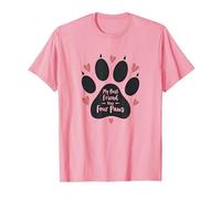 My Best Friend Has Four Paws - Pet Love Paw T-Shirt, Homme, Rose, M