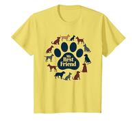 My Best Friend Impression de Patte de Chien Inscription en Anglais « My Best Friend » T-Shirt, Enfant, Citron, 10 Ans