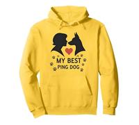 My Best Ping Dog : Silhouette Art réconfortant pour Animal Domestique Sweat à Capuche, Unisexe pour Adultes, Citron, L