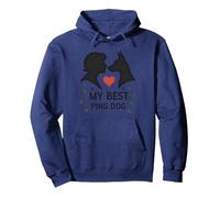 My Best Ping Dog : Silhouette Art réconfortant pour Animal Domestique Sweat à Capuche, Unisexe pour Adultes, Bleu Marine, XXL