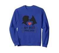 My Best Ping Dog : Silhouette Art réconfortant pour Animal Domestique Sweatshirt, Unisexe pour Adultes, Bleu Royal, XXL