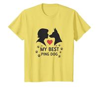 My Best Ping Dog : Silhouette Art réconfortant pour Animal Domestique T-Shirt, Enfant, Citron, 10 Ans