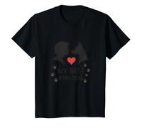 My Best Ping Dog : Silhouette Art réconfortant pour Animal Domestique T-Shirt, Enfant, Noir, 10 Ans