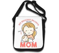 My Biggest Reason For Living Calls Me Mom Sac à bandoulière Blanc