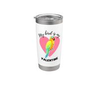 My Bird is My Valentine - Aquarelle soleil perruche Gobelet isotherme en acier inoxydable double paroi