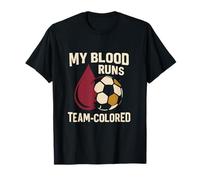 My Blood Runs - Motif de Fan de Football coloré T-Shirt