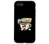 My Blood Type is Coffee Funny Caffeine Lover Design Coque pour iPhone SE (2020) / 7/8