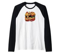 My Blood Type is Hot Sauce Funny Spicy Chili Pepper Lover Manche Raglan
