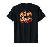 My Blood Type is Hot Sauce Funny Spicy Chili Pepper Lover T-Shirt