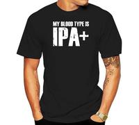 My Blood Type is IPA - Cotton T-Shirt Tee Shirt Black Manches Courtes(Small)