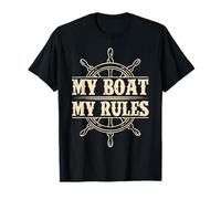 My Boat My Rules Capitaine Voile Mer Humour Bateau Cadeau T-Shirt