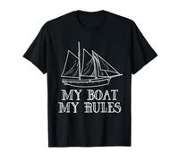 My Boat My Rules Funny Pirate Ship Boat Captain Sailing T-Shirt
