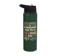 My Body is a Machine transforme les hot-dogs en bûches drôles Stainless Steel Insulated Water Bottle