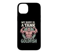 My Body is A Tank Piloted by A Goldfish Auto-Deprecating Gym Coque pour iPhone 14 Plus