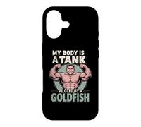 My Body is A Tank Piloted by A Goldfish Auto-Deprecating Gym Coque pour iPhone 17