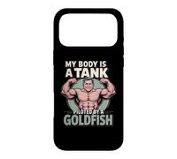 My Body is A Tank Piloted by A Goldfish Auto-Deprecating Gym Coque pour iPhone 17 Pro Max