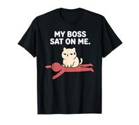 My Boss Sat on Me Jeu de Mots Amusant pour Chat T-Shirt
