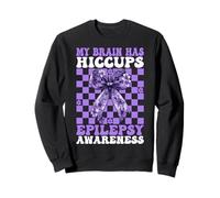 My Brain Has Hiccup Epilepsy Awareness Girl Mom Purple Sweatshirt