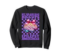 My Brain Has Hiccup Epilepsy Awareness Girl Mom Purple Sweatshirt