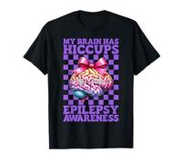 My Brain Has Hiccup Epilepsy Awareness Girl Mom Purple T-Shirt