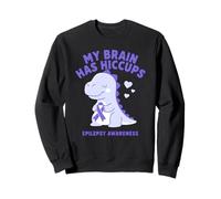 My Brain Has Hiccup Ruban de Sensibilisation à l'épilepsie Violet Sweatshirt