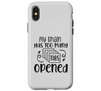 My Brain Has Too Many Tabs Opened Motif sarcasme amusant Coque pour iPhone X/XS