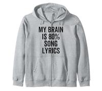 My Brain is 80% Percent Paroles de Chanson Funny Music Lover Sweat à Capuche