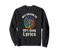 My Brain is 80 Percent Paroles de Chanson Musicien Amoureux de Musique Sweatshirt