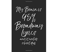 My Brain Is 95% Broadway Lyrics And 5% Useless School Stuff: Musical Theatre Journal With Blank Pages To Write In - Theater Notebook For Dramatic Acting Notes: Broadway Gift Idea For Students