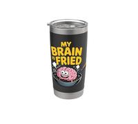 My Brain Is Fried Burnout mème pertinent Gobelet isotherme en acier inoxydable double paroi