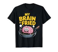 My Brain is Fried Burnout mème pertinent T-Shirt Graphique avec Valeur, Homme, Noir, S