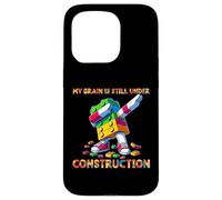 My Brain is Still Under Construction Master Builder Dabbing Coque pour iPhone 15 Pro