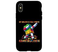 My Brain is Still Under Construction Master Builder Dabbing Coque pour iPhone X/XS