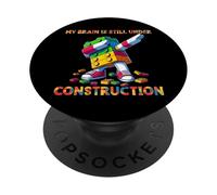 My Brain is Still Under Construction Master Builder Dabbing PopSockets PopGrip Adhésif