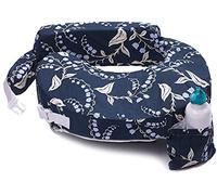 My Brest Friend Coussin d'allaitement original pour allaitement, allaitement et soutien de la posture avec poche et housse amovible, Bluebells bleu marine