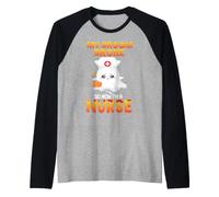 My Broom Broke So Now I'm A Nurse Funny Halloween Costume Manche Raglan