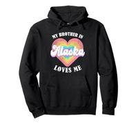 My Brother in Alaska Loves Me Heart USA State Sweat à Capuche