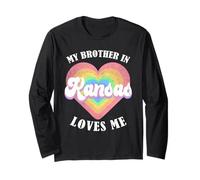My Brother in Kansas Loves Me Heart USA State Manche Longue