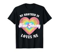 My Brother in New Jersey Loves Me Heart États-Unis State T-Shirt