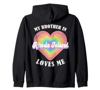 My Brother in Rhode Island Loves Me Heart USA State Sweat à Capuche