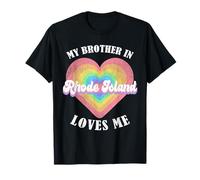 My Brother in Rhode Island Loves Me Heart USA State T-Shirt
