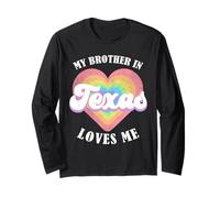 My Brother in Texas Loves Me Heart USA State Manche Longue