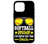 My Brother Plays Softball I'm Here for The Snacks Coque pour iPhone 16 Pro Max