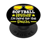 My Brother Plays Softball I'm Here for The Snacks PopSockets PopGrip Adhésif