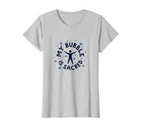 My Bubble is Sacred Not Friendly Do Not Touch Introverti T-Shirt, Femme, Argent, L